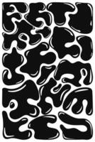 Abstract wavy bubble elements in trendy y2k style. Set of liquid abstract shapes in dark color with highlights. vector