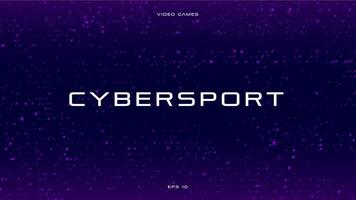 CYBERSPORT abstract purple background with square particles. Purple banner with geometric pattern. Esports concept. Design for gaming and cyber sports events. vector