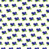 Blueberries pattern. Summer berries print, background vector