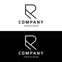 Initial R Letter Logo Design with geometry and monogram. Minimalist, modern and elegant logo. Isolated background. vector