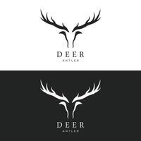 Deer Antlers and vintage deer head logo template design.Logo for badge,deer hunter,adventure and wildlife. vector
