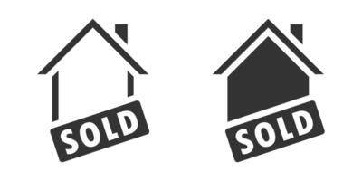 Sold house icon. illustration. vector