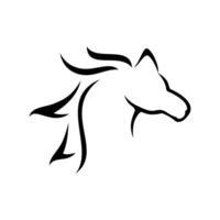 horse outline abstract logo vector