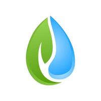 eco green leaf drop water logo vector