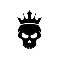 crowned skull logo silhouette vector