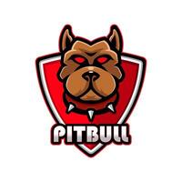shield pitbull dog logo vector