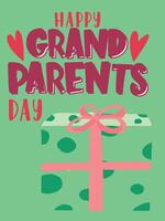 Happy Grandparents Day Background. National Grandparents Day Celebration. July 23. Cartoon illustration. vector