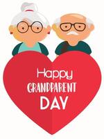 Happy Grandparents Day Background. National Grandparents Day Celebration. July 23. Grandparents With Heart. vector