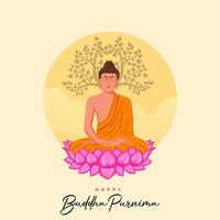 Buda purnima, Buda jayanti, contento vesak día social medios de comunicación póster vector