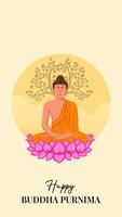 Buddha Purnima, Buddha Jayanti, Happy Vesak Day Social Media Poster vector