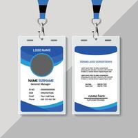 Modern and clean business id card template. corporate modern business id card design template with blue color. professional id card design template. Company employee id card template. vector