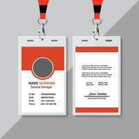 Modern and clean business id card template. corporate modern business id card design template with Red color. professional id card design template. Company employee id card template. vector