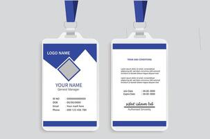 Modern and clean business id card template. corporate modern business id card design template with blue color. professional id card design template. Company employee id card template. vector