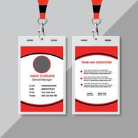 Modern and clean business id card template. corporate modern business id card design template with Red color. professional id card design template. Company employee id card template. vector