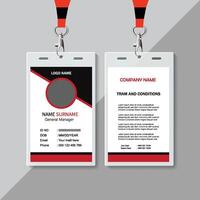 Modern and clean business id card template. corporate modern business id card design template with Red color. professional id card design template. Company employee id card template. vector