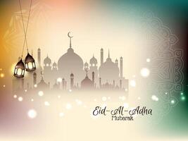 Eid Al Adha mubarak Islamic festival celebration background vector