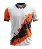 fútbol jersey Bosquejo modelo con frente vista, generado ai png