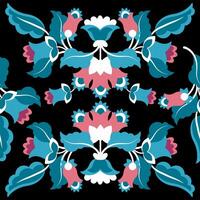Mexican seamless embroidery pattern of bright flowers vector