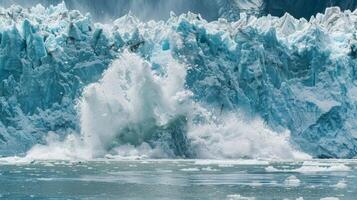 derritiendo glaciar con un parto iceberg, clima cambio evidencia foto