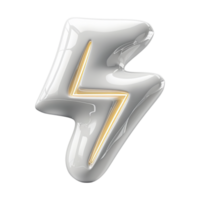 Blitz Symbol, 3d Illustration, isoliert auf transparent Hintergrund, generiert ai png