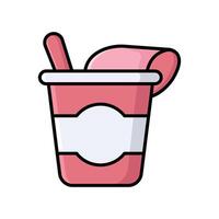 yogur icono sencillo y limpiar vector