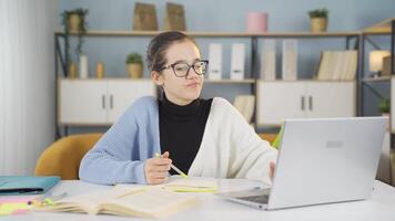 Portrait of young female student. video