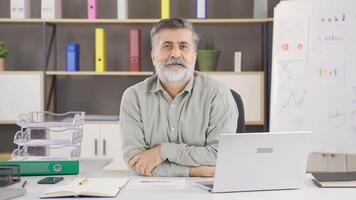 Excited businessman is listening. video