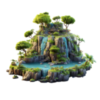 3d illustratie van klein eiland visie icoon geïsoleerd Aan transparant achtergrond, gegenereerd ai png