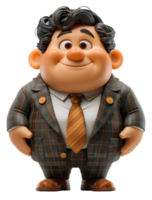 grasa jefe empresario 3d dibujos animados personaje, generado ai png