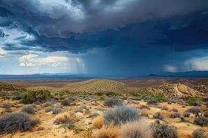 Dramatic dark storm clouds before rain creating spectacular landscape photo