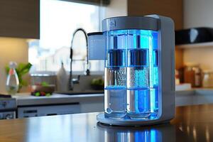 Water filtration system for home, clean soft liquid to drinking photo