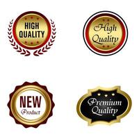 Set of Quality Badges and Labels Design Elements. Golden badge labels and laurel retro vintage collection. Emblem premium luxury logo in retro style template badges collection. vector