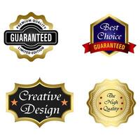 Set of Quality Badges and Labels Design Elements. Golden badge labels and laurel retro vintage collection. Emblem premium luxury logo in retro style template badges collection. vector