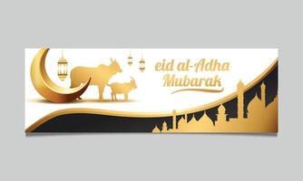 Eid al Adha Islamic celebration luxury banner template vector
