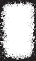 Black grunge brush stroke abstract border background vector