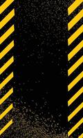 Black yellow grunge attention stripes background vector