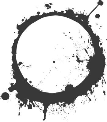 Silhouette circle coffee stain black color only