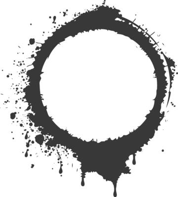 Silhouette circle coffee stain black color only