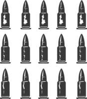 Silhouette bullets black color only vector