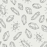 Seamless pattern with simple crystal shapes on white background vector