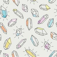 Seamless pattern with simple crystal shapes on white background vector