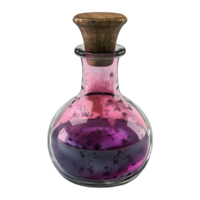 3d le rendu de une la magie potion bouteille transparent Contexte png