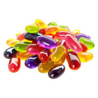 3d interpretazione di un' colorato gelatina caramelle trasparente sfondo png