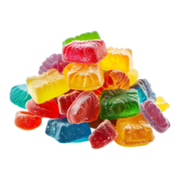 3D Rendering of a Colorful Jelly Candies Transparent Background png