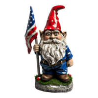 3D Rendering of a Gnome with USA Flag Transparent Background png