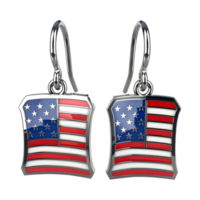 3D Rendering of a Earrings with USA Flag on it on Transparent Background png