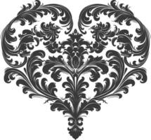 silueta hogar forma barroco ornamento con filigrana floral elemento negro color solamente vector