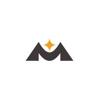 letter m stars mountain abstract logo vector