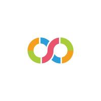 letter s colorful infinity geometric linear logo vector