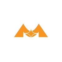 letter m shine mountain gold mine logo vector